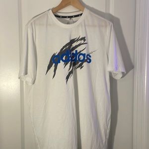 White adidas graphic short sleeve tee